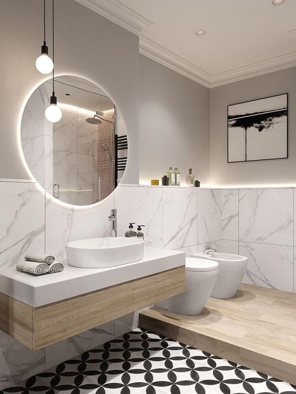 سرامیک پرسلان کف حمام طرح هندسی مدرن